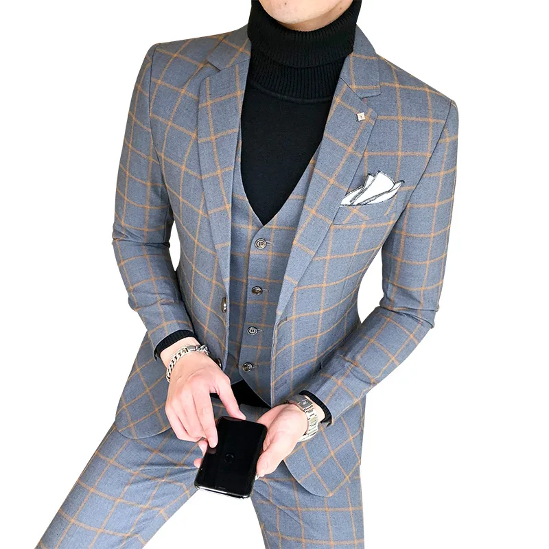 Mens Fashion Workwear - Blazer and Vest and Pants /