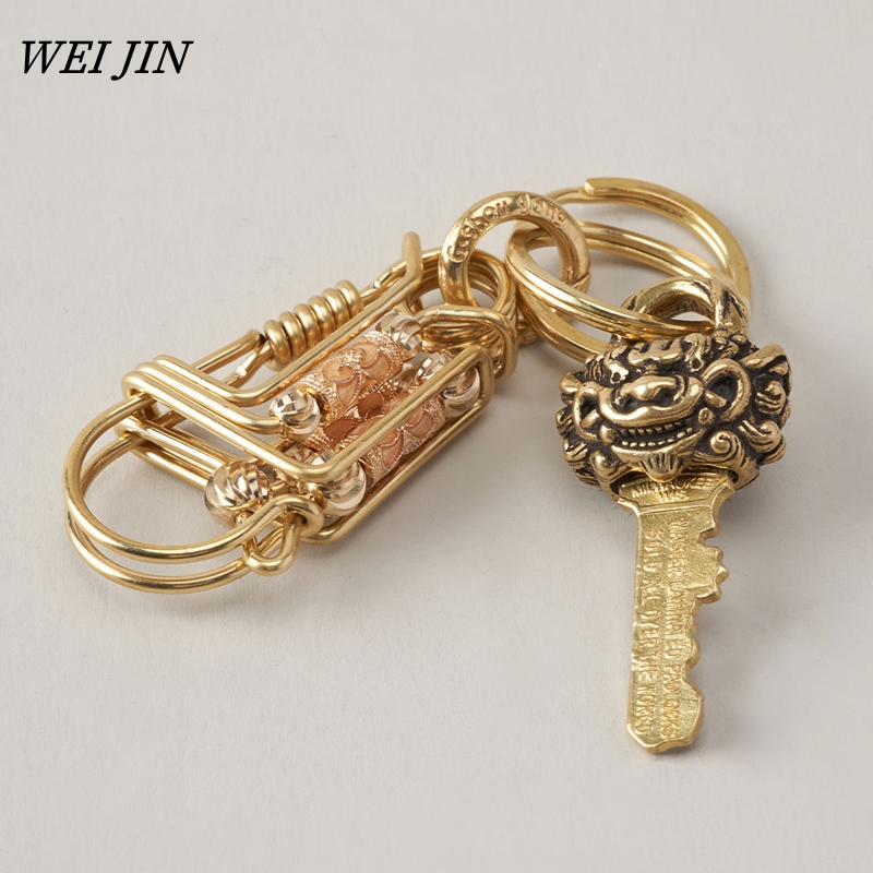 Yellow Men'S Fashion - Handmade Brass Keychains 3 Wire Car