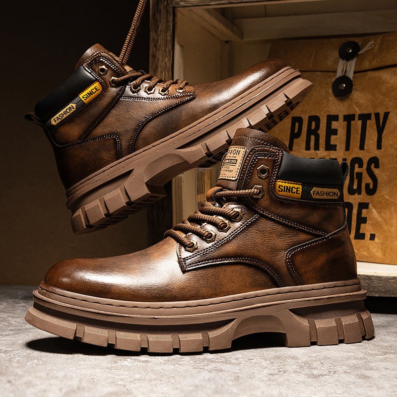 Fashion Men'S Boots - Vintage Men Platform Ankle Boots Autumn