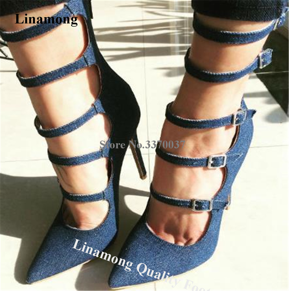Mens Fashion Denim - Linamong Newest Spring Pumps Sexy Pointed