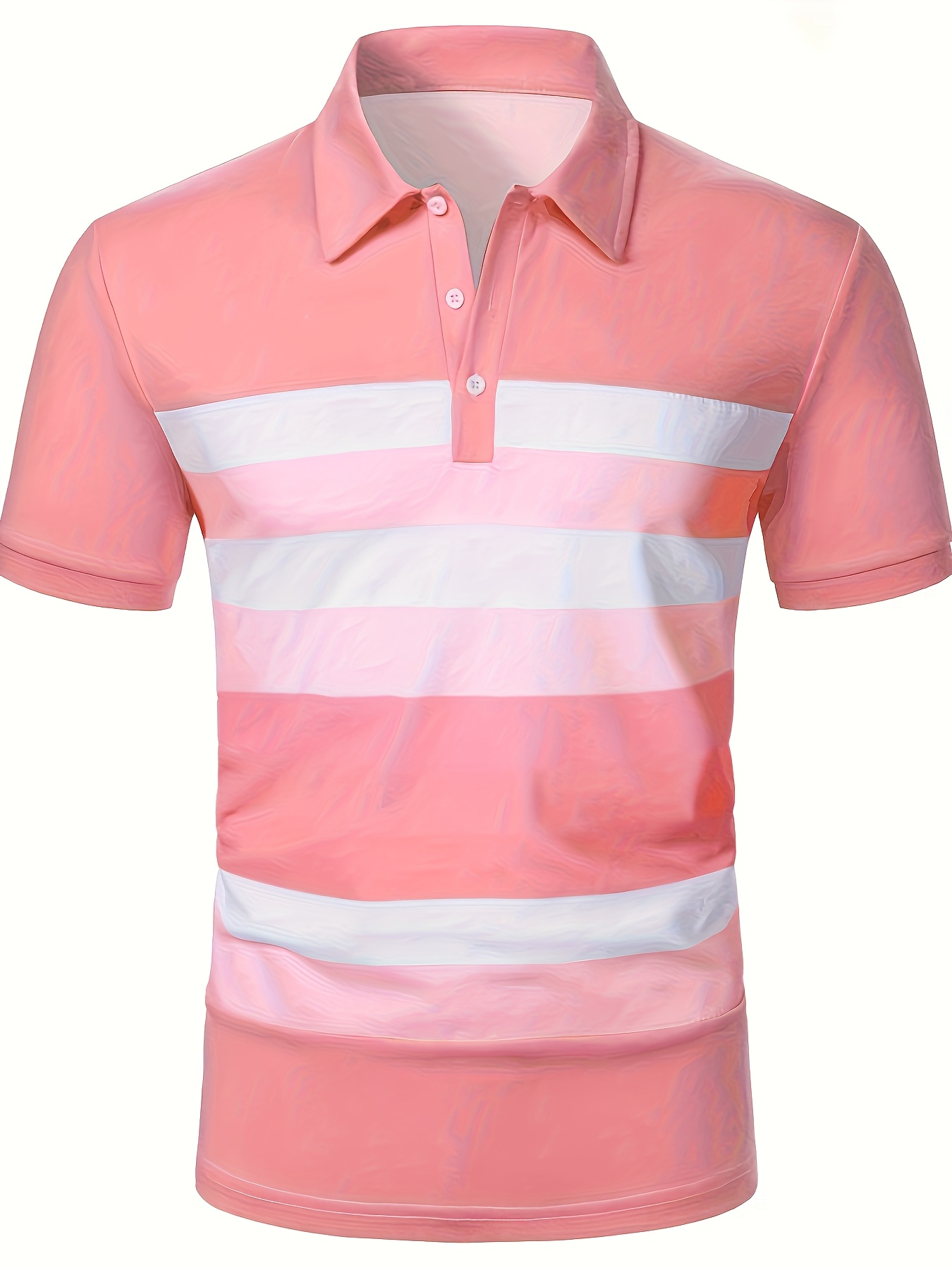 Summer Pink Stripe Printed Men - Men'S Fashion Pink Shirt 评论和价格