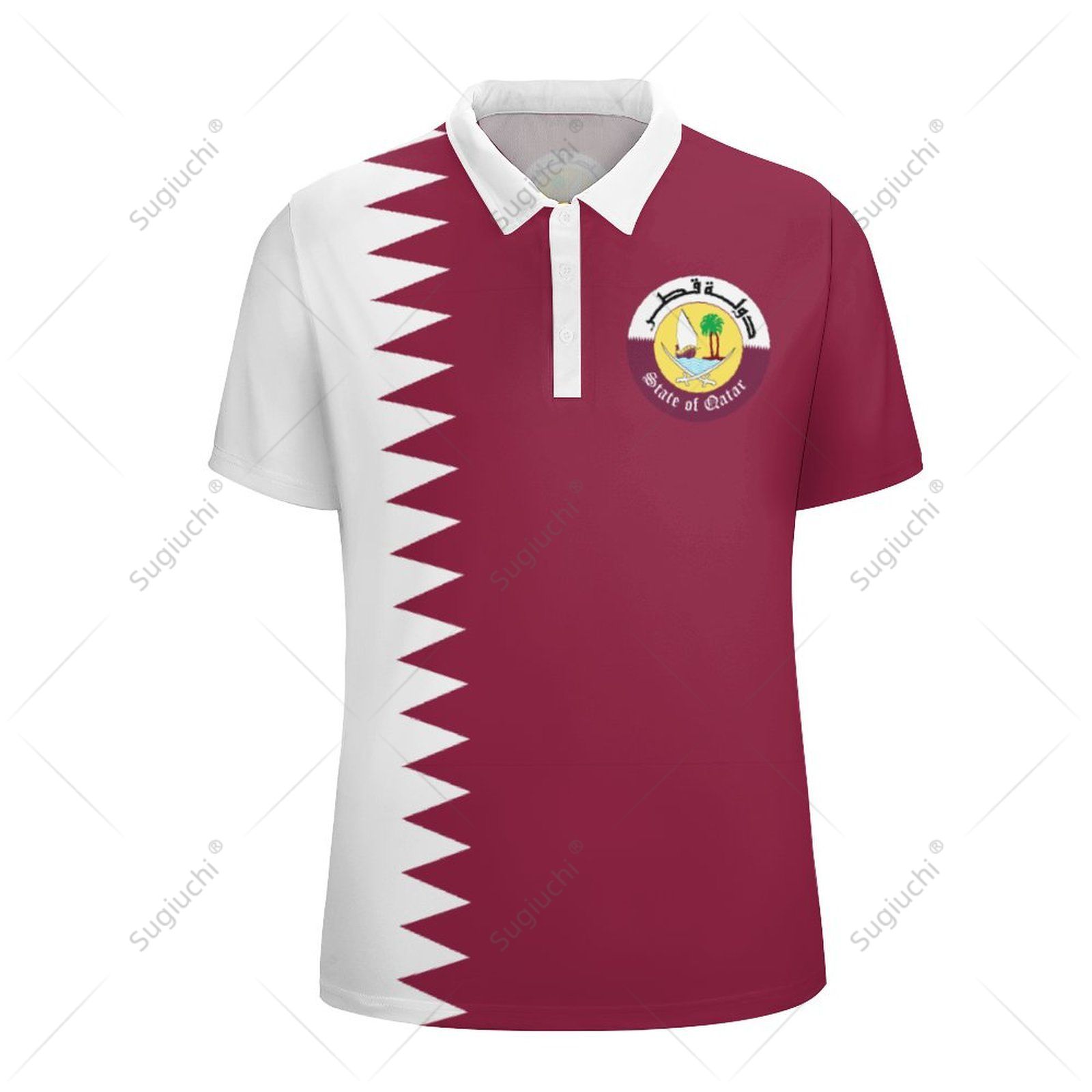 Unisex Polo Shirt Qatar Flag 3 - Men'S Fashion Qatar 评论和价格