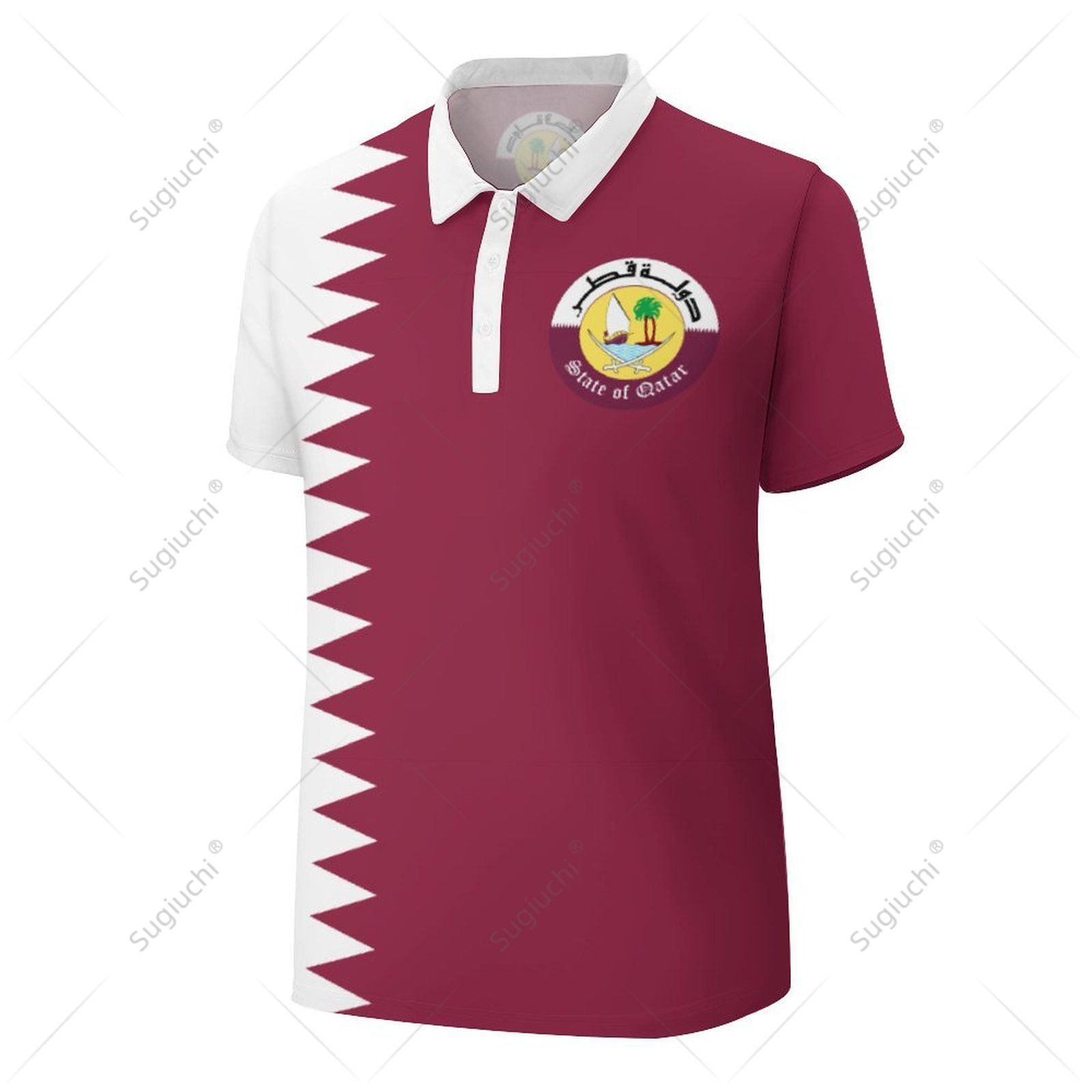 Unisex Polo Shirt Qatar Flag 3 - Men'S Fashion Qatar 评论和价格