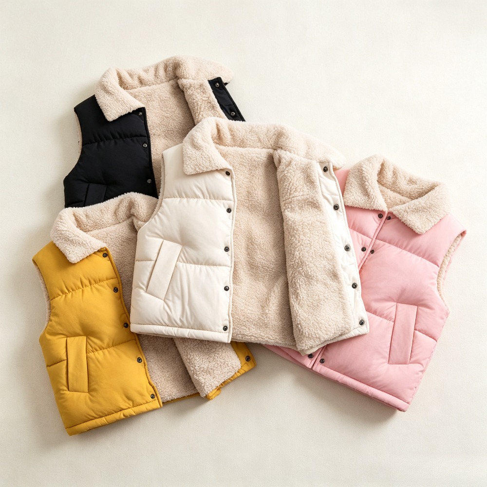 Kids Winter Warm Puffer Vest S - Sherpa Jacket Fleece 评论和价格
