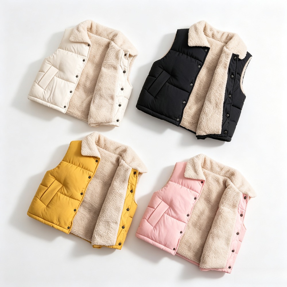 Kids Winter Warm Puffer Vest S - Sherpa Jacket Fleece 评论和价格