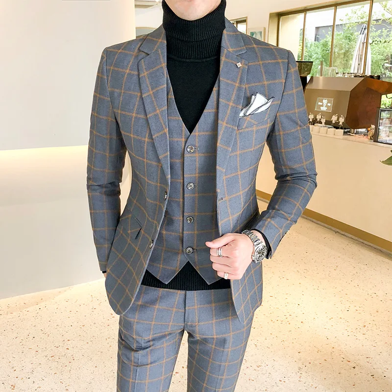 Blazer and Vest and Pants / Bo - Mens Fashion Workwear 评论和价格