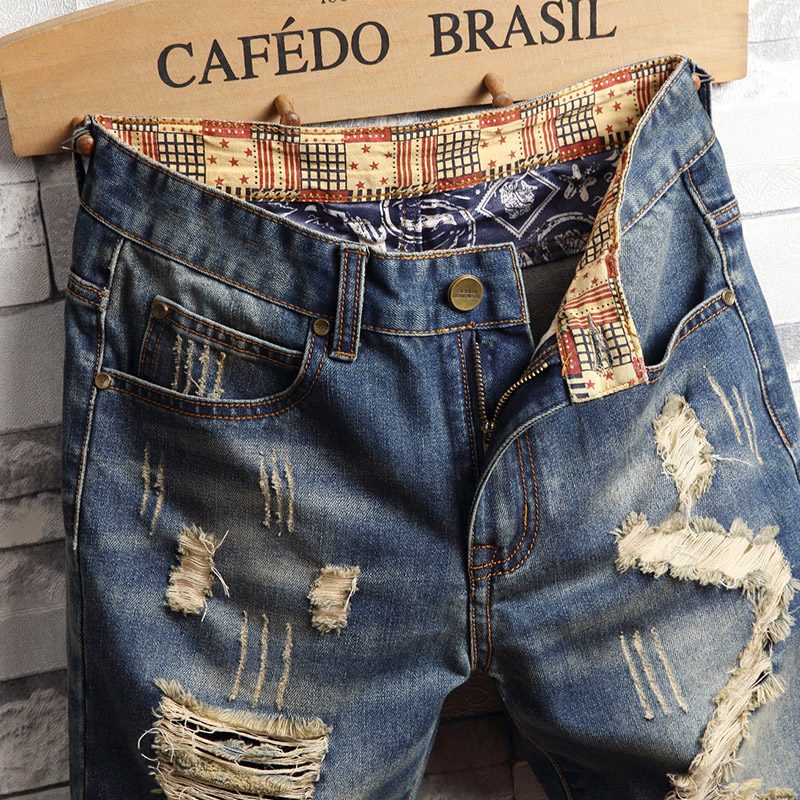 Ripped Hip-hop Denim Shorts Me - Mens Fashion Denim 评论和价格