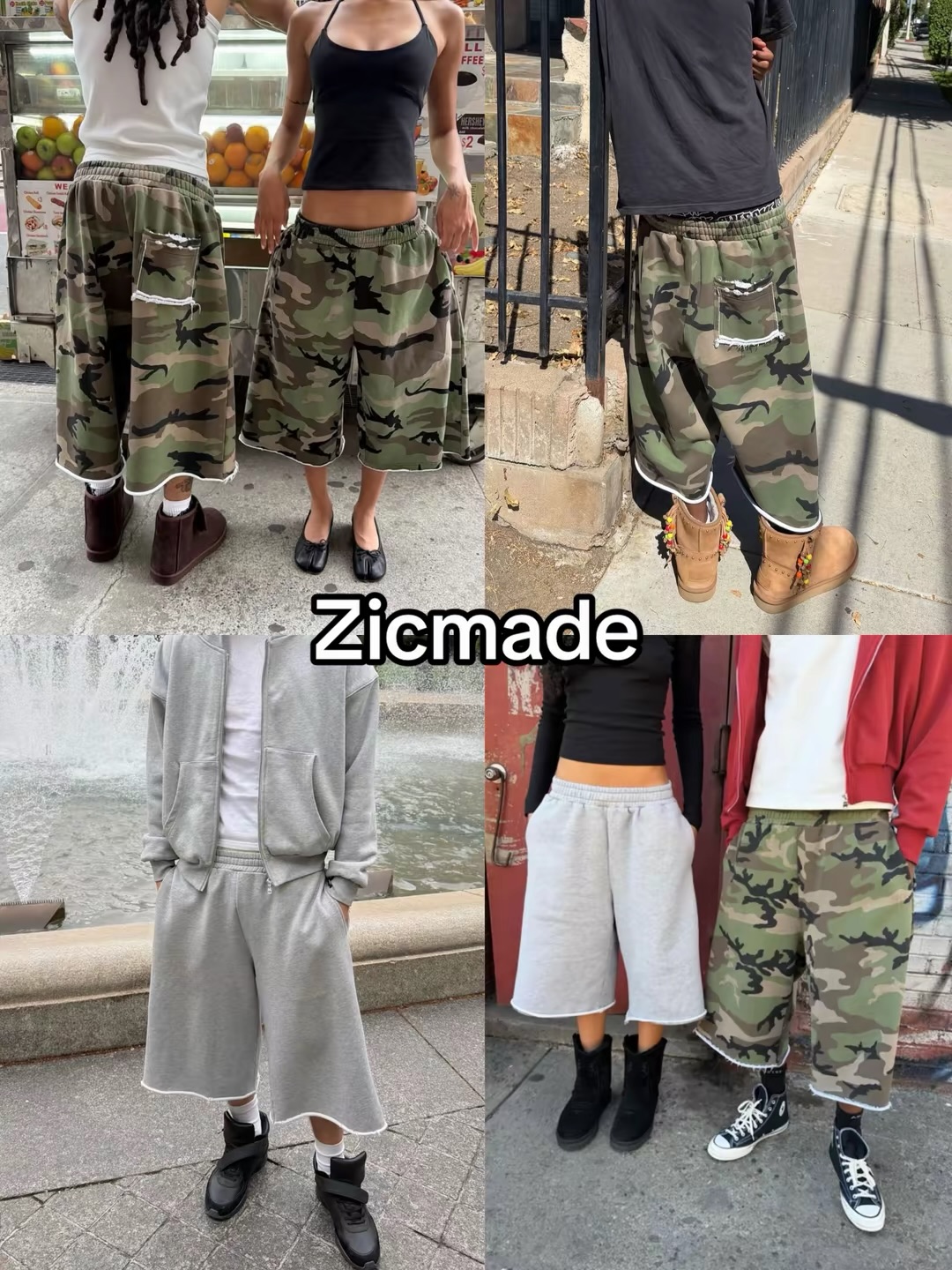 Harajuku Hip Hop Camo Shorts C - Mens Fashion Camo Pants 评论和价格