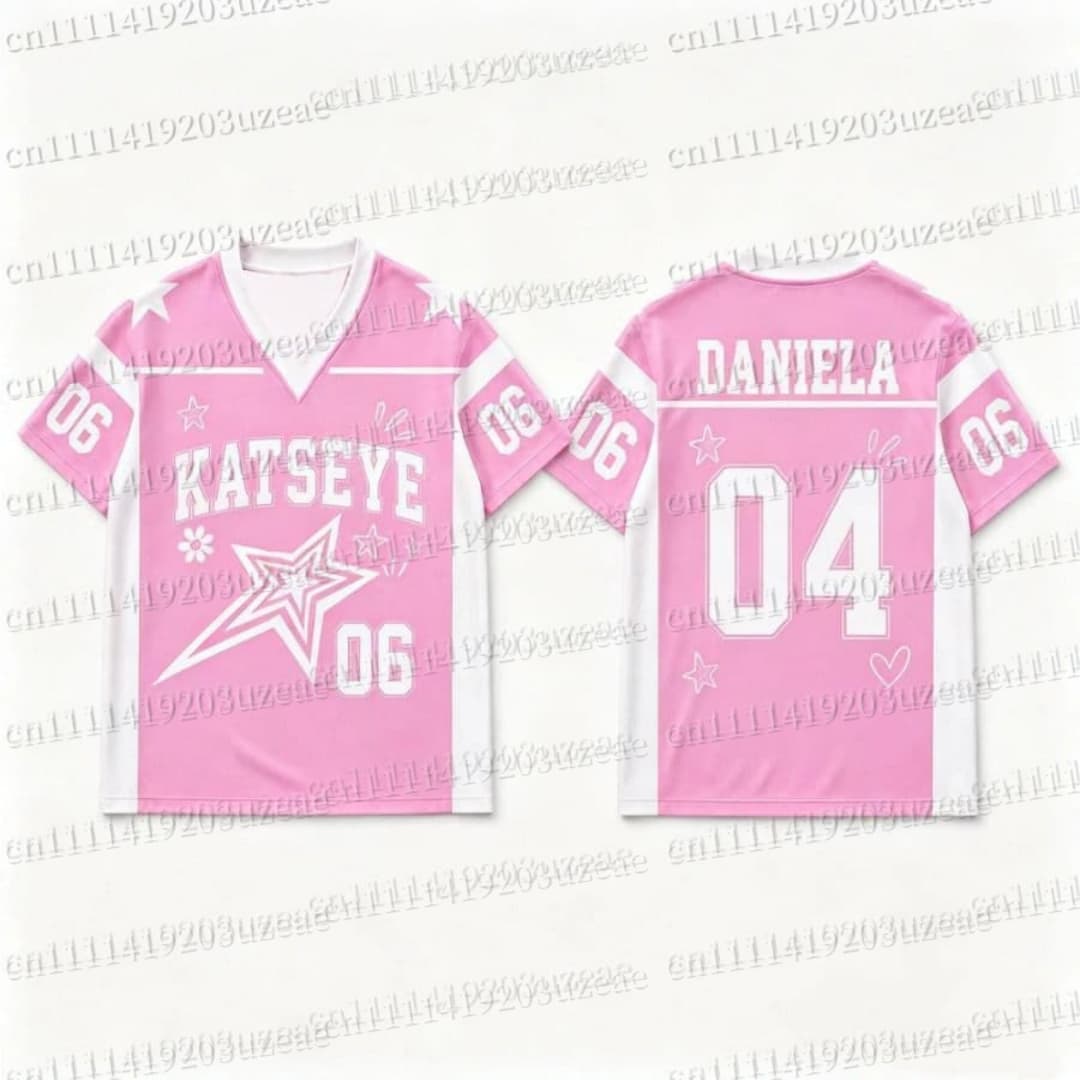 KATSEYE Pink Star Graphic T Sh - Men'S Fashion Pink Shirt 评论和价格