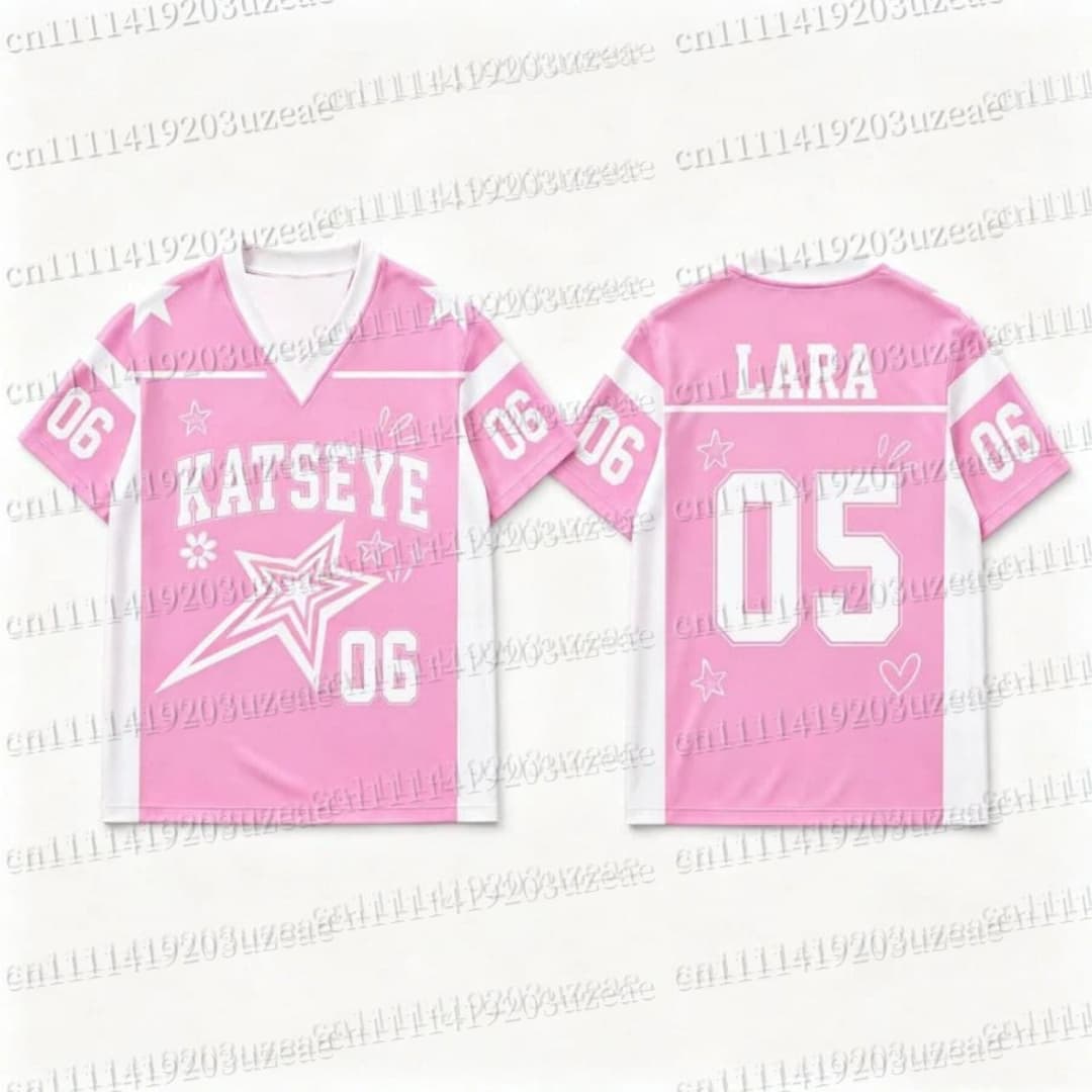 KATSEYE Pink Star Graphic T Sh - Men'S Fashion Pink Shirt 评论和价格