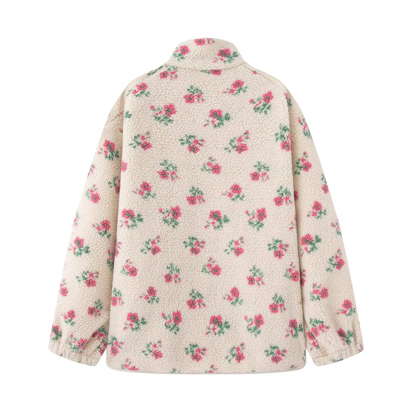 Fashion Floral Jacket For Wome - Sherpa Jacket Fleece 评论和价格