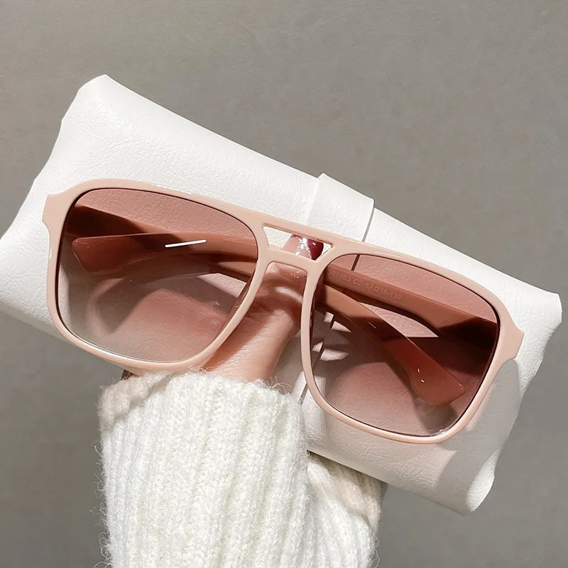 Square Double Bridges Sunglass - Yellow Men'S Fashion 评论和价格