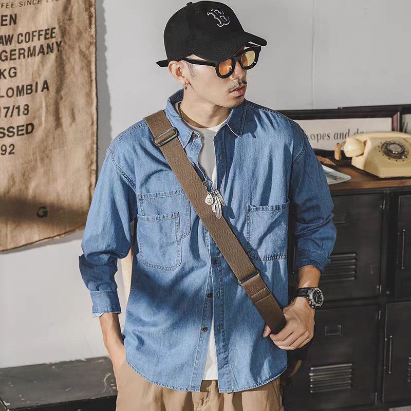 Mens American Retro Denim Jack - Mens Fashion Denim 评论和价格