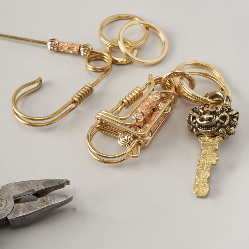 Handmade Brass Keychains 3 Wir - Yellow Men'S Fashion 评论和价格