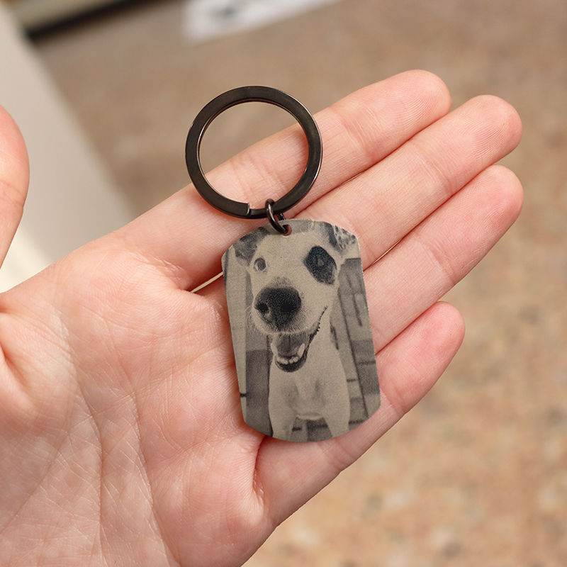 Custom Engrave Photo Keychain  - Yellow Men'S Fashion 评论和价格