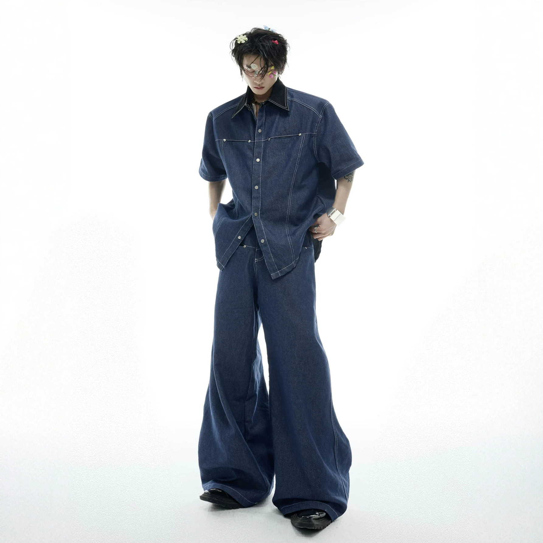 Summer Men's Denim Matching Se - Mens Fashion Denim 评论和价格
