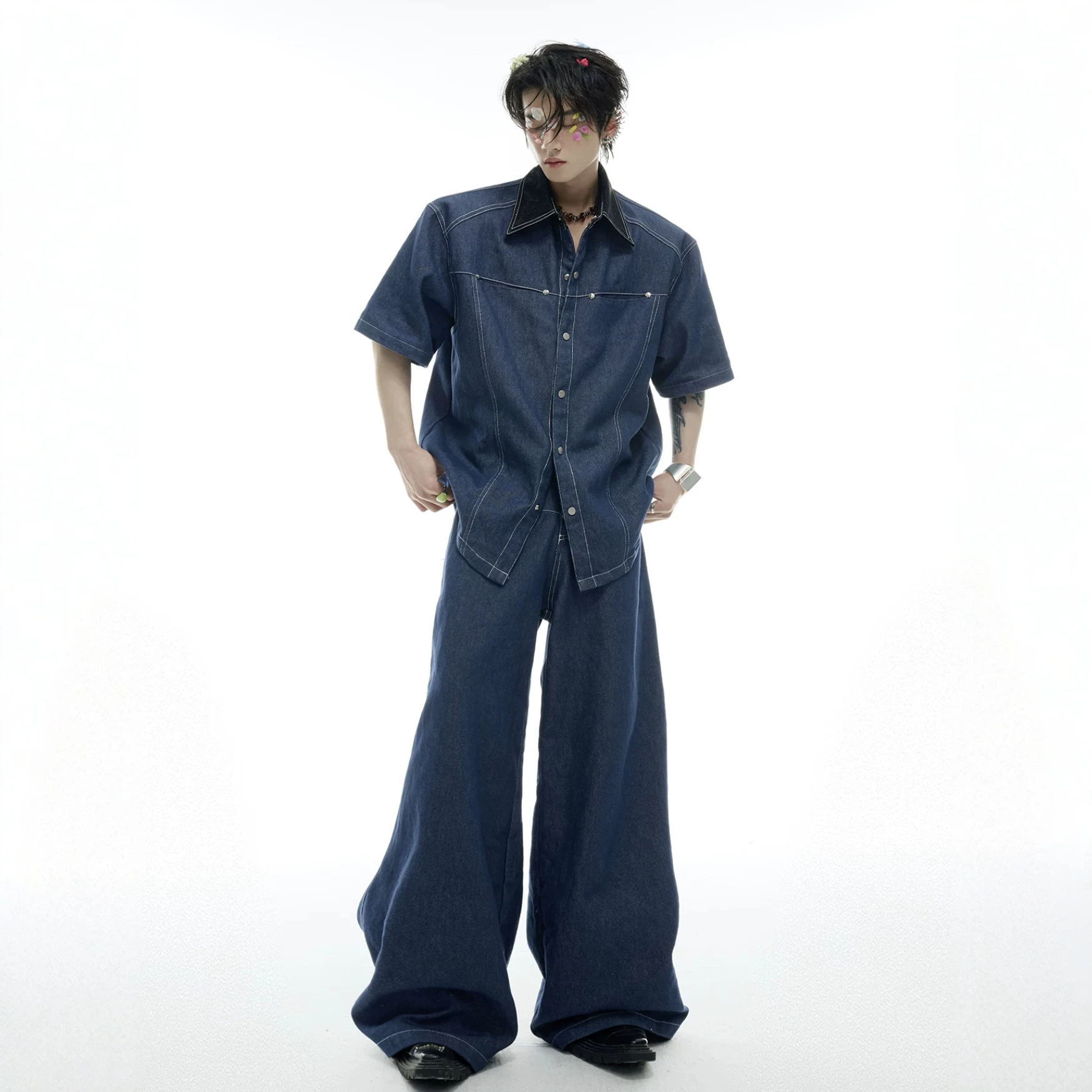 Summer Men's Denim Matching Se - Mens Fashion Denim 评论和价格
