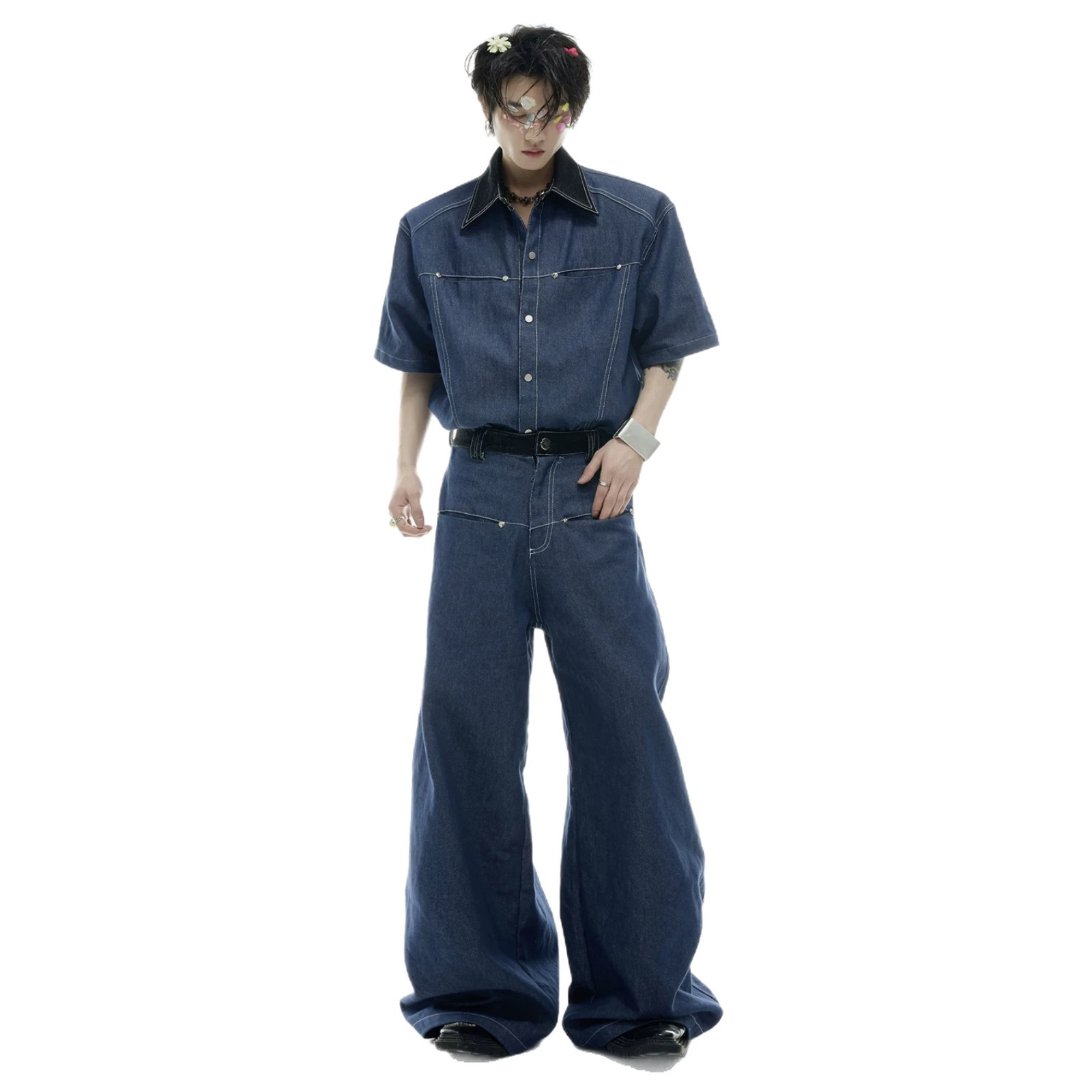 Summer Men's Denim Matching Se - Mens Fashion Denim 评论和价格
