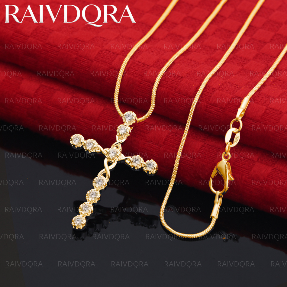 18K Gold Plated Zircons Cross  - Yellow Men'S Fashion 评论和价格