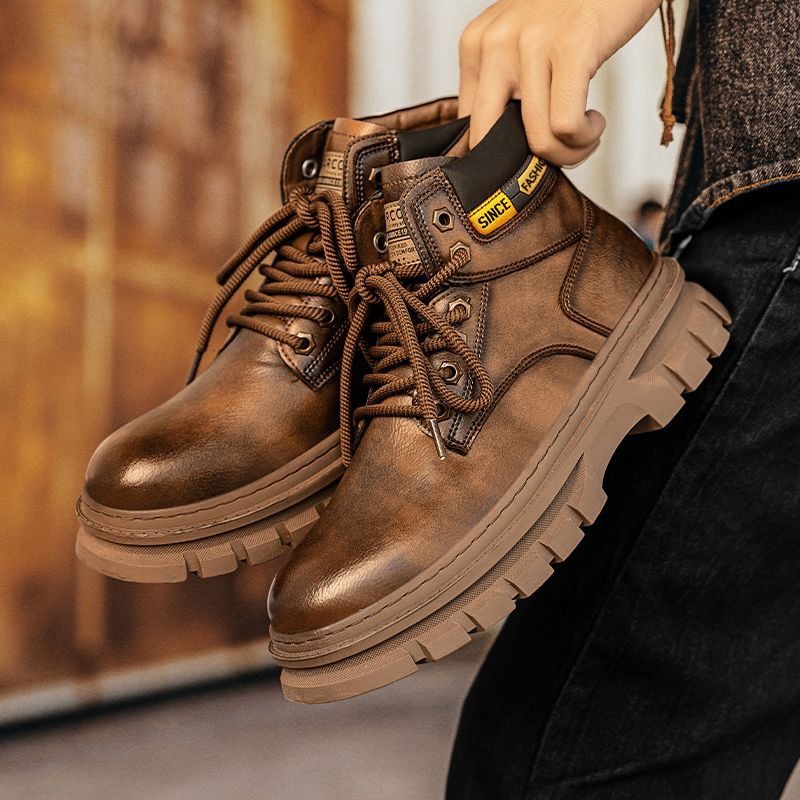 Vintage Men Platform Ankle Boo - Fashion Men'S Boots 评论和价格