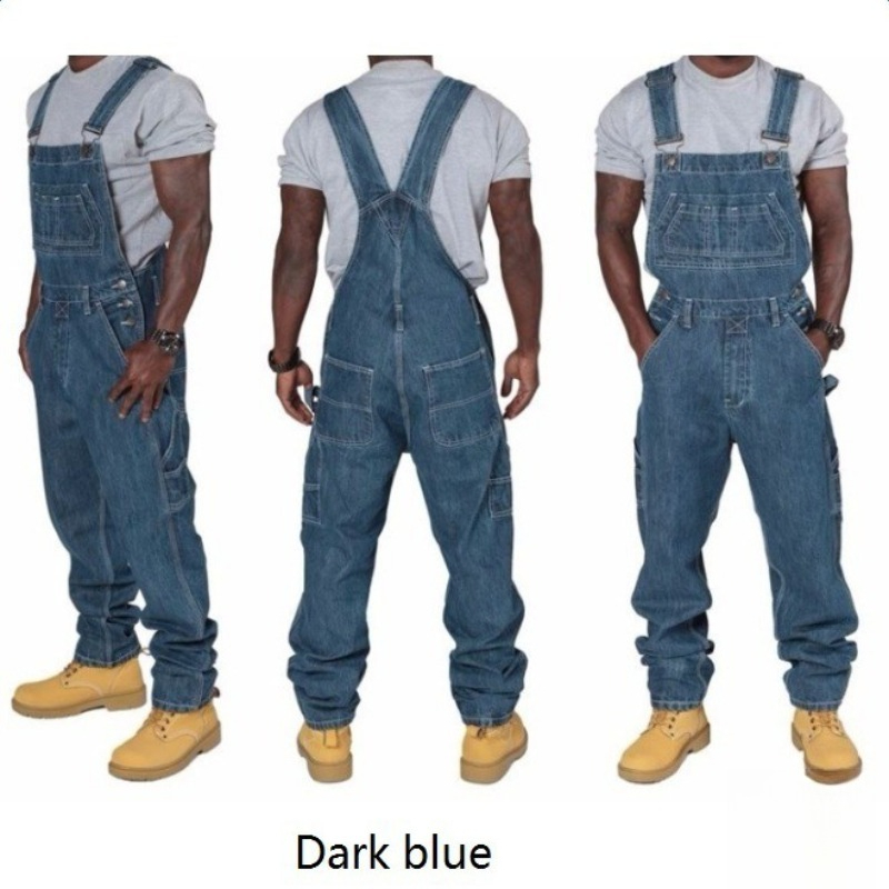 Mens Ripped Denim Overalls wit - Mens Fashion Denim 评论和价格