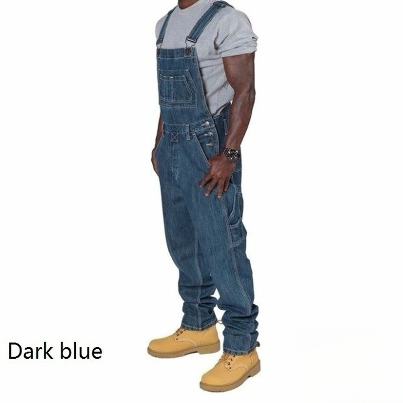 Mens Ripped Denim Overalls wit - Mens Fashion Denim 评论和价格
