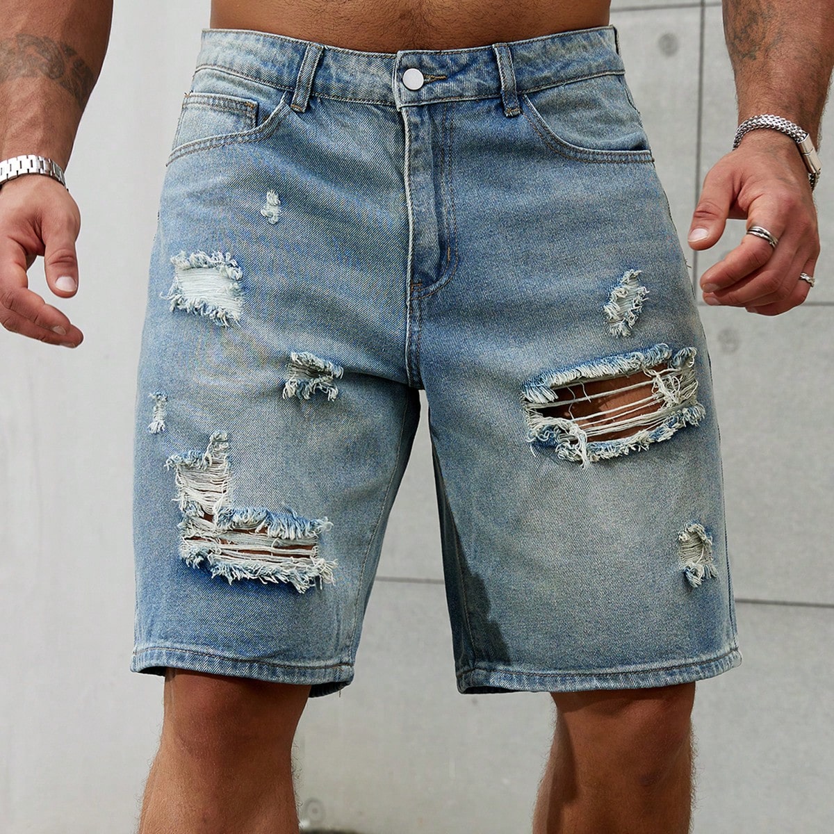 New Fashion Mens Ripped Short  - Mens Fashion Denim 评论和价格