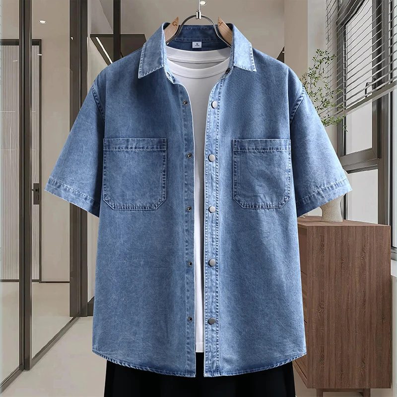 Men's Thin Denim Shirt New Sum - Mens Fashion Denim 评论和价格