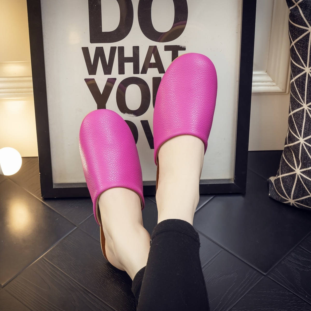Fashion Black Leather Slippers - Men'S Fashion Houses 评论和价格