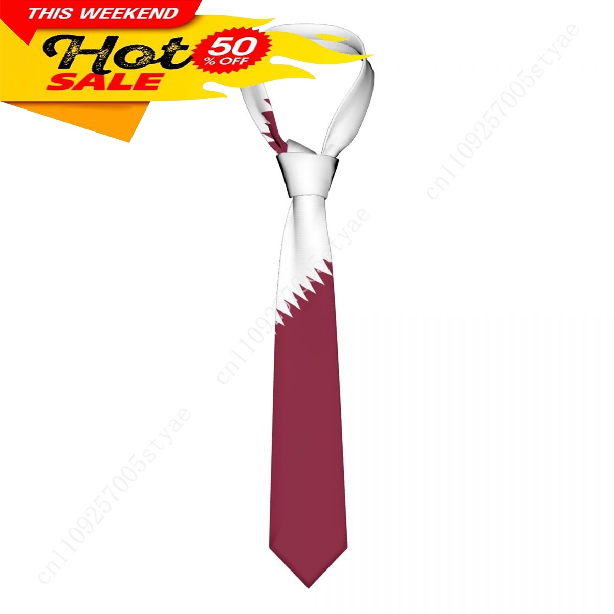 Qatar Flag Tie Emblem Necktie  - Men'S Fashion Qatar 评论和价格