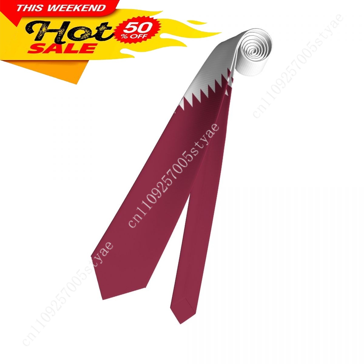 Qatar Flag Tie Emblem Necktie  - Men'S Fashion Qatar 评论和价格