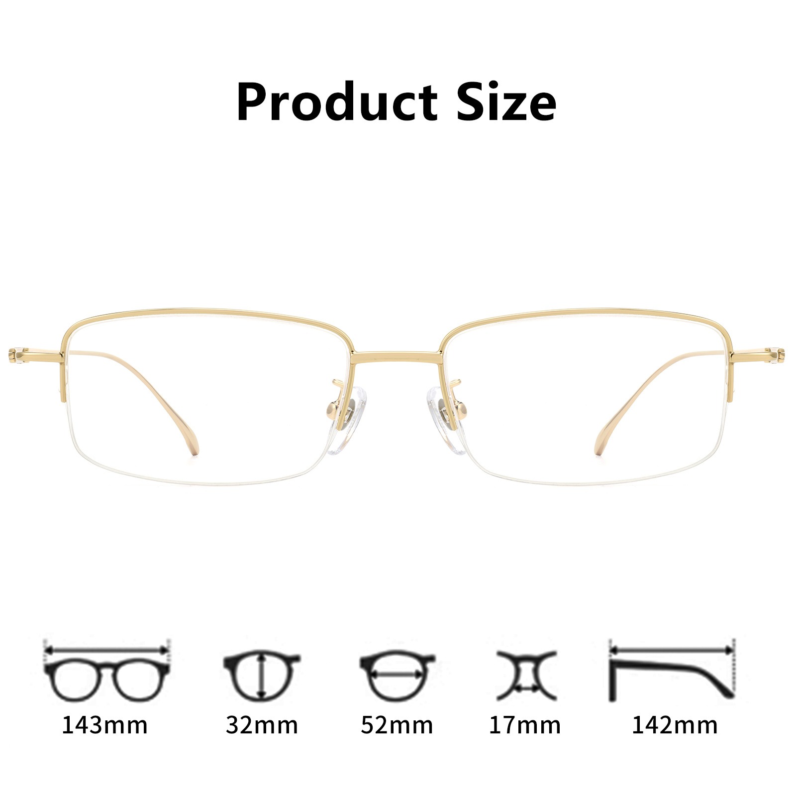 Fashionable Business Pure Tita - Men'S Fashion Non Prescription Glasses 评论和价格