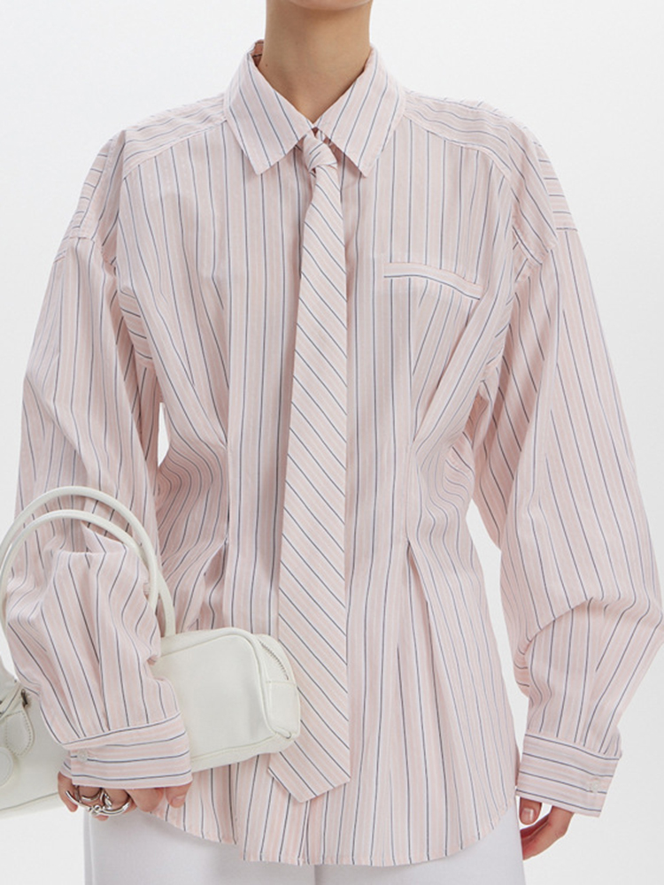 YERMORA Pink Striped Necktie B - Men'S Fashion Pink Shirt 评论和价格