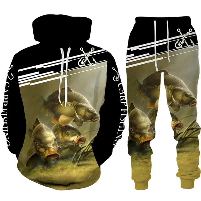 Novelty 3D Fish Printed Men Wo - Mens Fashion Camo Pants 评论和价格