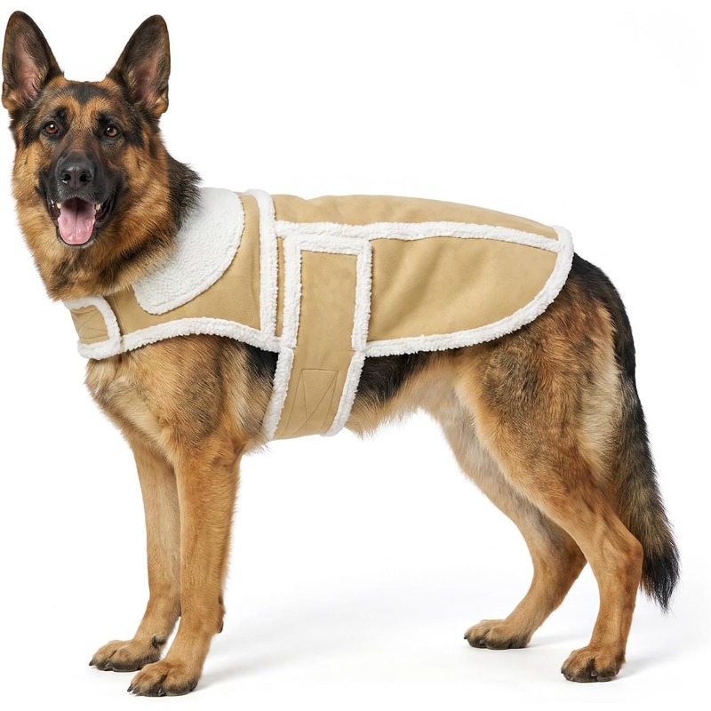 Winter Dog Coat Large Breed Sh - Sherpa Jacket Fleece 评论和价格