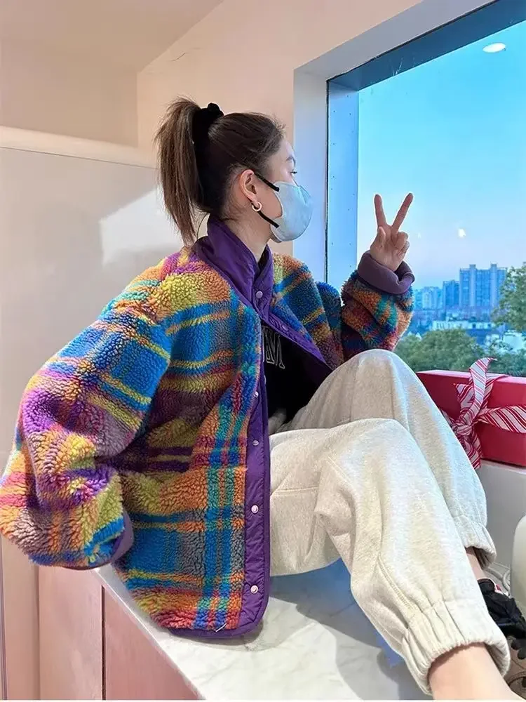 Women Coat Polar Fleece Plaid  - Sherpa Jacket Fleece 评论和价格
