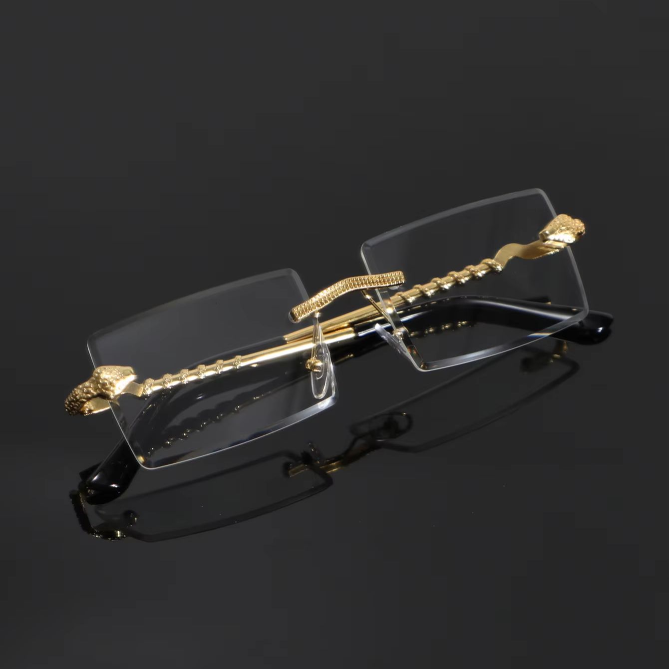 1 Pair of Men's Metal Rectangu - Men'S Fashion Non Prescription Glasses 评论和价格