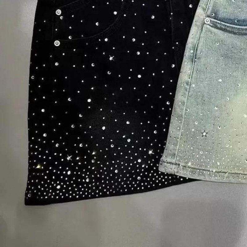 K 59702 Rhinestone Denim Skirt - Mens Fashion Denim 评论和价格