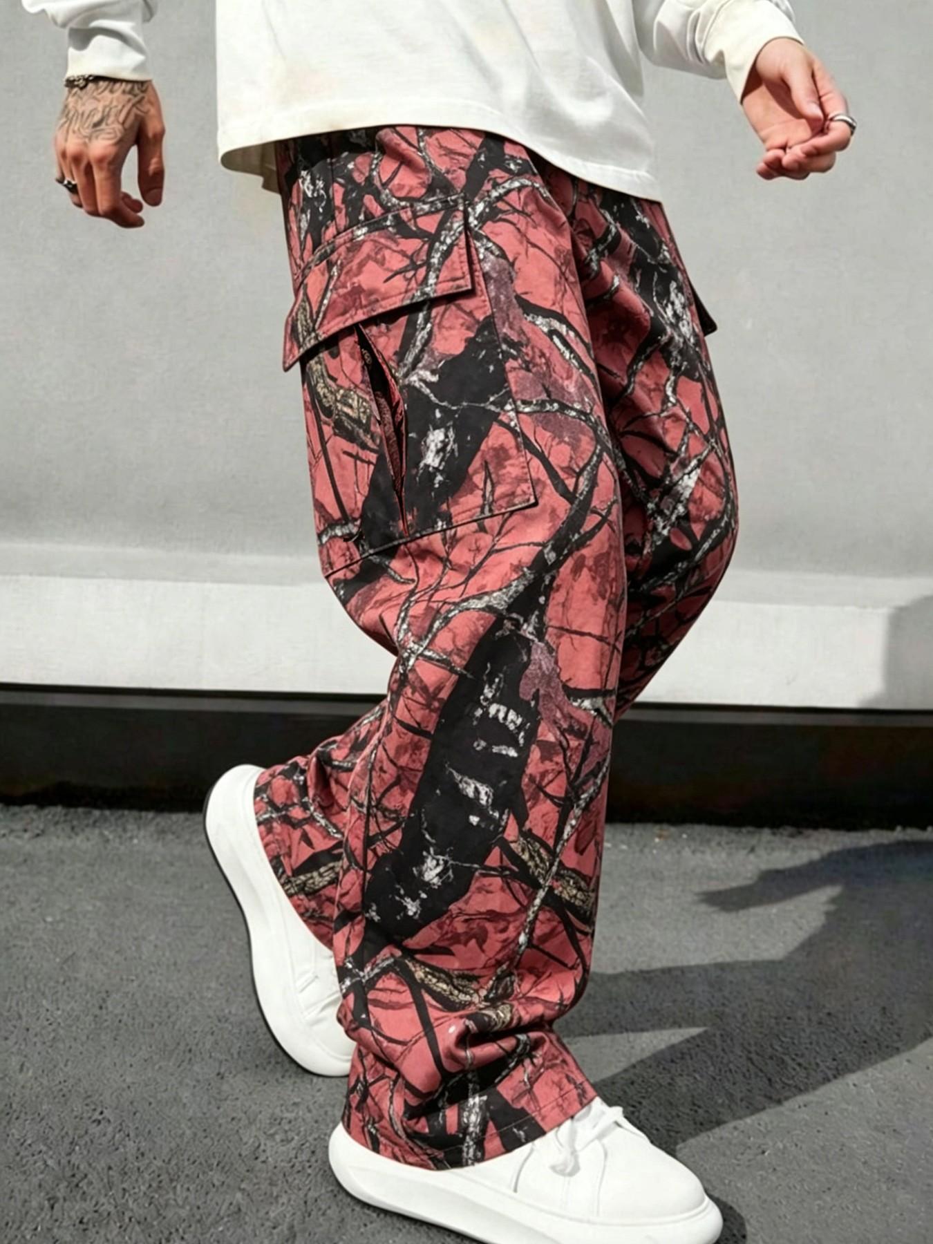Men's Camo Straight Leg Loose  - Mens Fashion Camo Pants 评论和价格