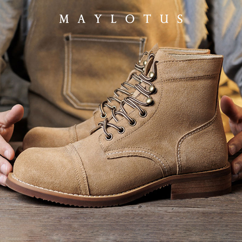 Suede Boot Goodyear-Welted Mot - Fashion Men'S Boots 评论和价格