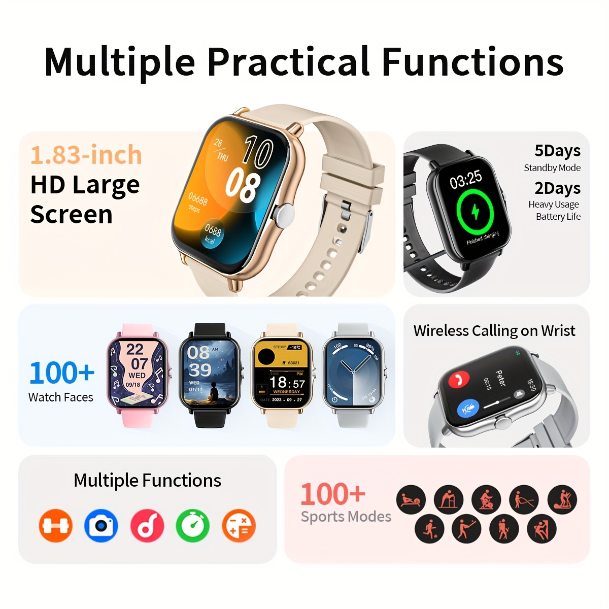 1.83-Inch Smart Watch for Men  - Men'S Fashion App 评论和价格