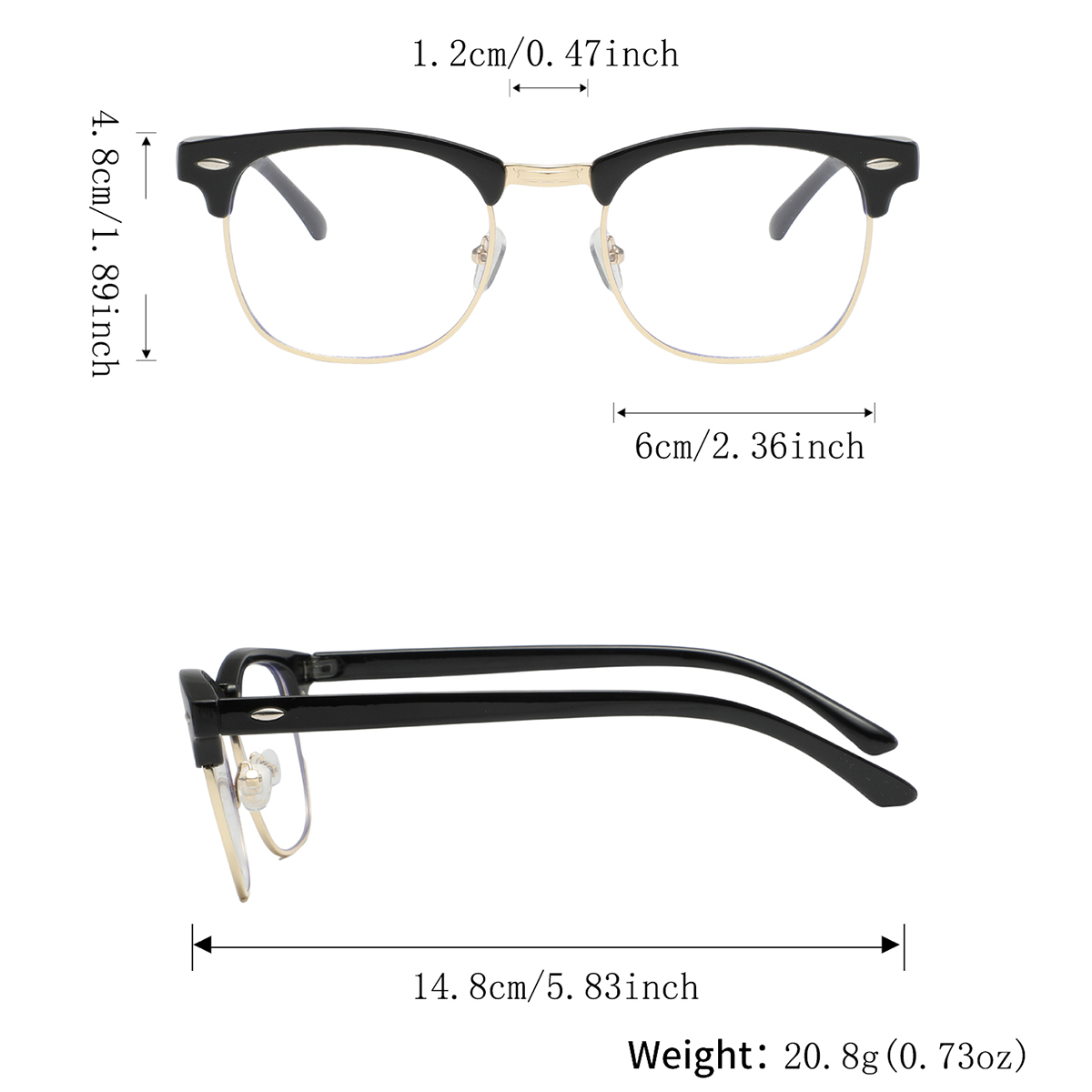 4 Pairs of Men's Metal Square  - Men'S Fashion Non Prescription Glasses 评论和价格