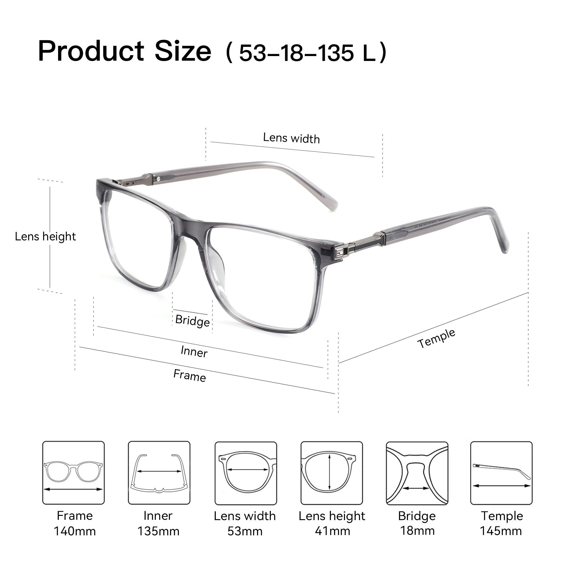 BLUEMOKY Fashion Acetate Mens  - Men'S Fashion Non Prescription Glasses 评论和价格