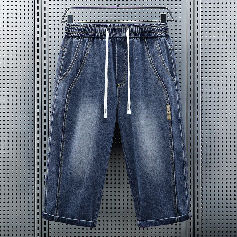 Men's Summer Elastic Waist Cro - Men'S Fashion Jeans 评论和价格