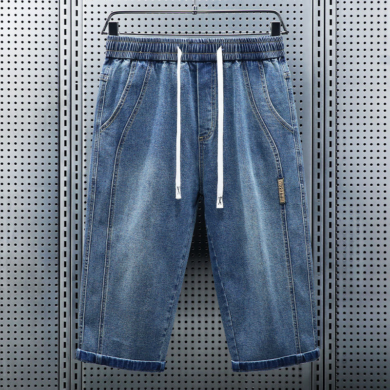 Men's Summer Elastic Waist Cro - Men'S Fashion Jeans 评论和价格