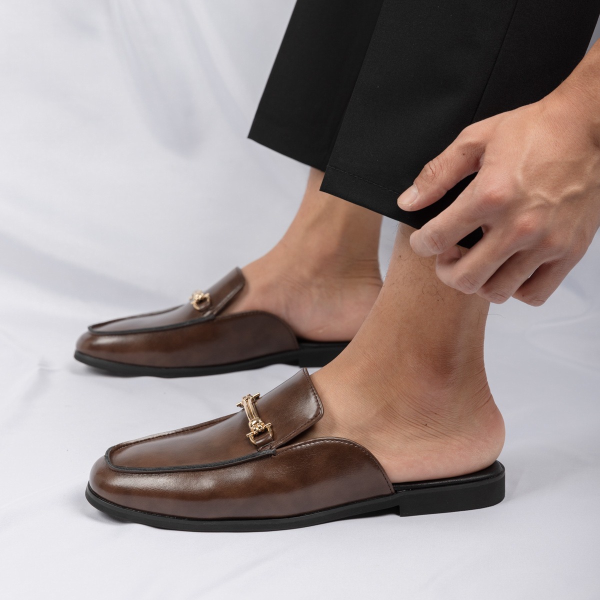 38-47mules shoes man horsebit  - Men'S Fashion Loafers Shoes 评论和价格