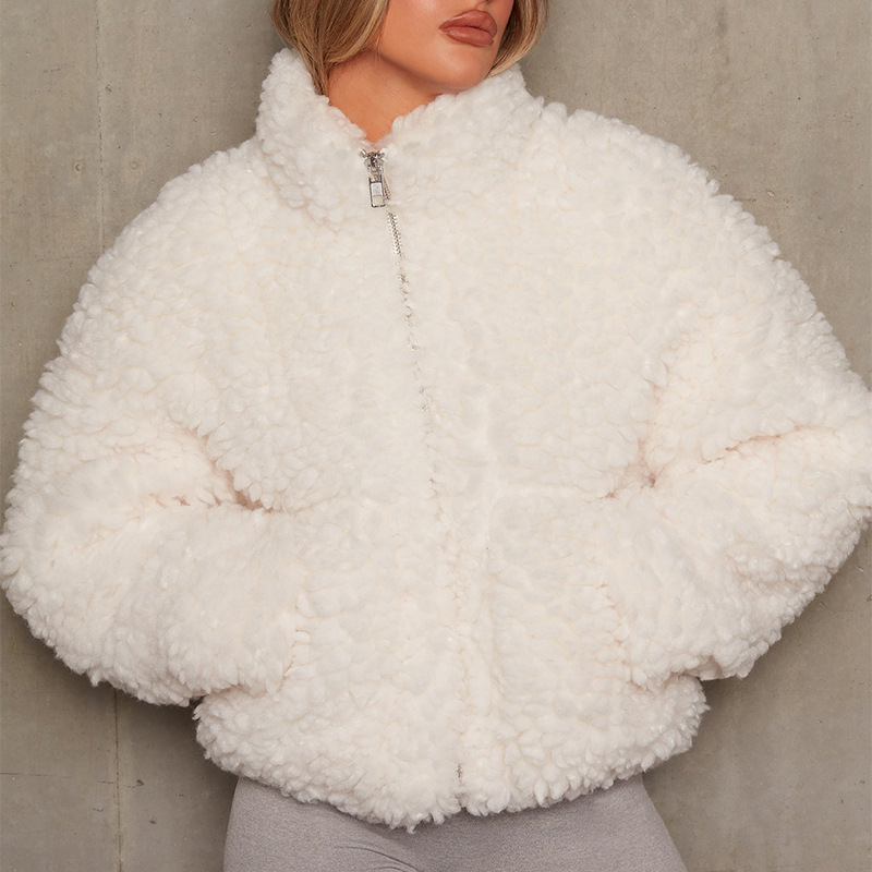 Winter Lamb Wool Short Coat Fo - Sherpa Jacket Fleece 评论和价格
