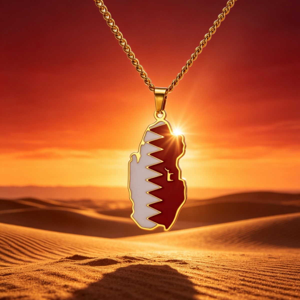 Drip Oil Qatar Map Necklace Fo - Men'S Fashion Qatar 评论和价格