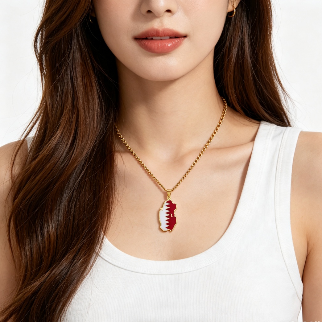 Drip Oil Qatar Map Necklace Fo - Men'S Fashion Qatar 评论和价格
